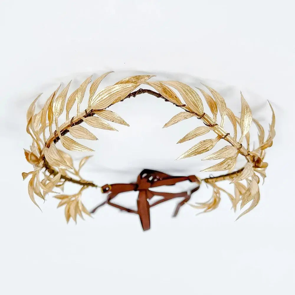 New Unisex Greek Laurel Crown Adjustable Gold God Elf Leaf Headpiece Elven Circlet for King Men Adult Renaissance Toga Cospay
