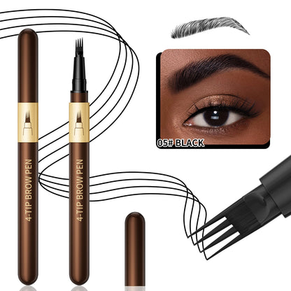 Four-pronged eyebrow pencil, four-end, long-lasting, non-smudged, water-resistant, anti-smudged eyebrow pencil