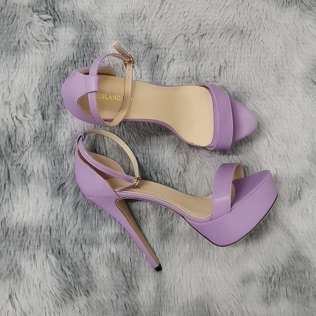 Women Sandals Sexy Open Toes 14cm Supper Flash High Heels Patent Leather Nighclub Platform Party Red Wedding Shoes Plus Size 44