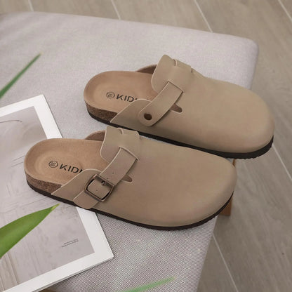 Evshine Men's Cow Suede Clogs with Arch Support Leather Mules Comfort Fashion Potato Shoe Women Cork Footbed Genuine Suede Clogs