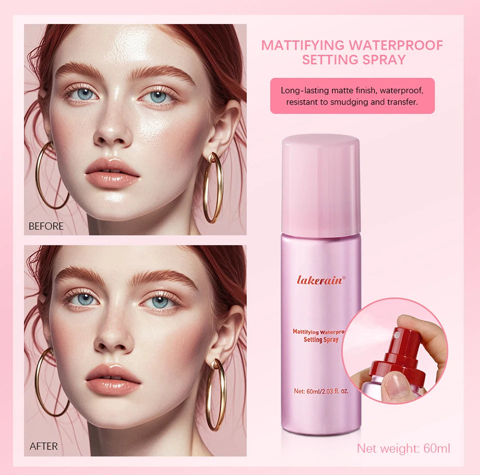 Oil Control Setting Powder Spray Set Matte Base Makeup Control Oil Waterproof Make-up Fixer Spray Hide Pores Setting Powder