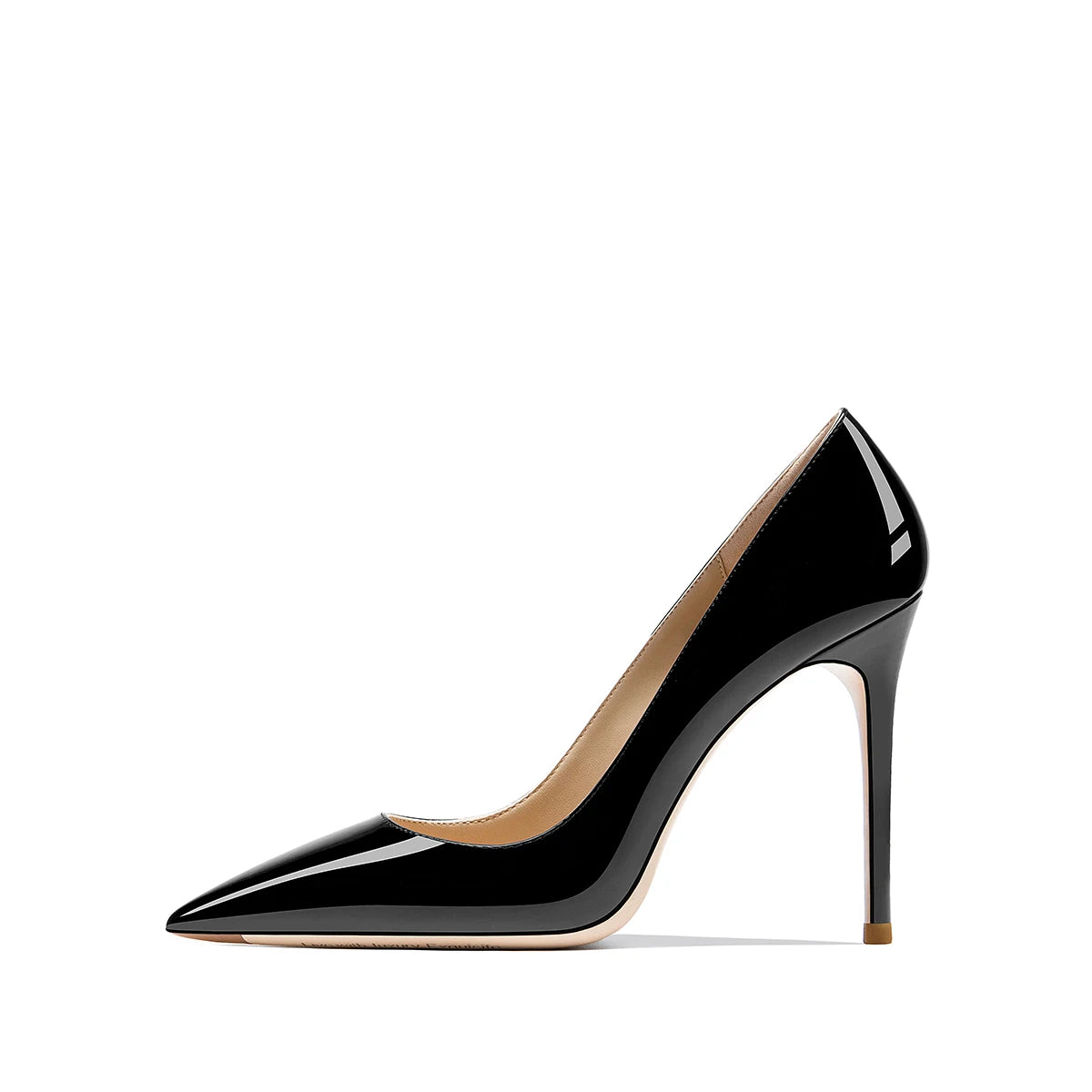 HLTINO Navy Blue Bright Shoes for Spring Summer Women Patent Leather High Heels Pointed Toe Sexy White Autumn Pumps