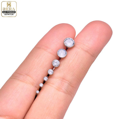 ASTM F136 Titanium Piercing Round Bowl Shaped Screw Labret Earring Set Lip Ring Cartilage Tragus Conch Jewelry Helix Nose Studs