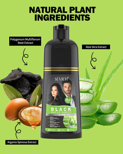 500ml Black Dyed Shampoo Instant Dye Covers Natural Gray Hair Shampoo Black Hair Dye Herbal Ginseng Ginger White Hair Dyed Black