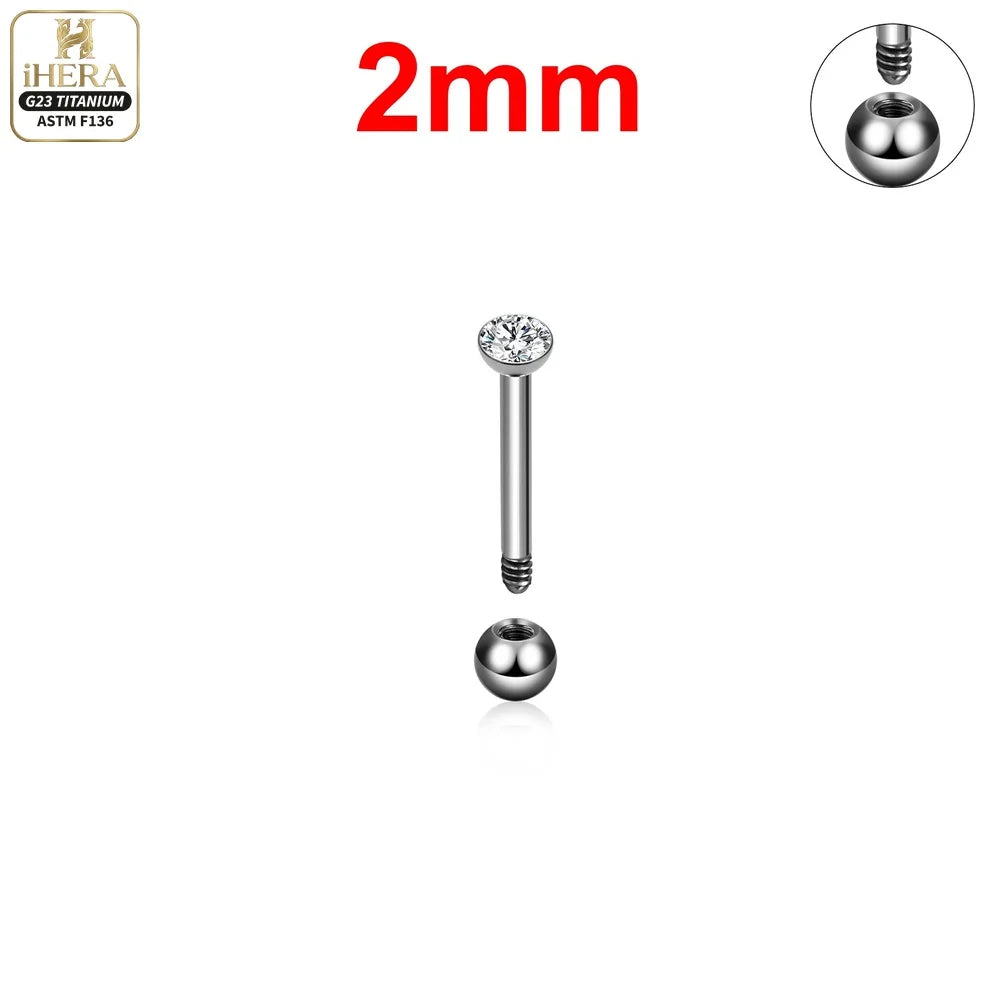 ASTM F136 Titanium Piercing Round Bowl Shaped Screw Labret Earring Set Lip Ring Cartilage Tragus Conch Jewelry Helix Nose Studs