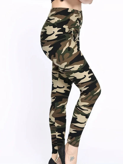Fashion camouflage appearance leggings women's slim fit pants cropped pants