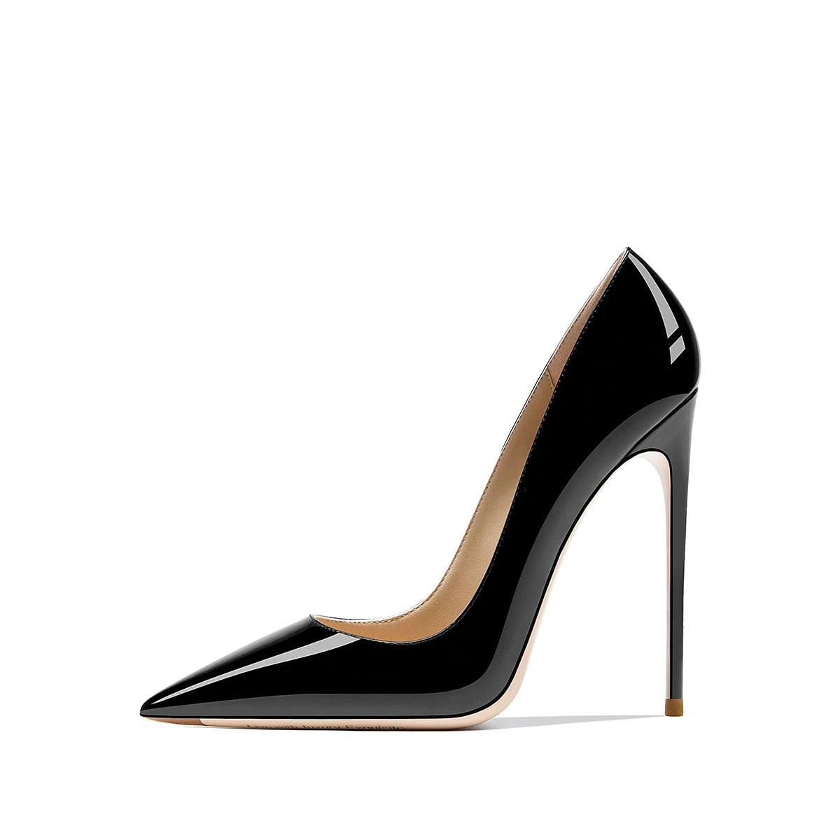 HLTINO Navy Blue Bright Shoes for Spring Summer Women Patent Leather High Heels Pointed Toe Sexy White Autumn Pumps