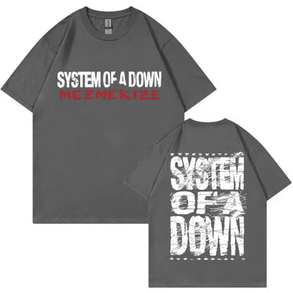 Rock Band System of A Down Cotton T Shirts Men Women Vintage Alternative Metal Music T-shirts Women's Fashion Oversized Tshirts