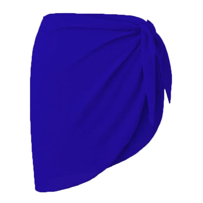 Summer Women Short Solid Sarong Swimsuit Coverups Beach Bikini Wrap Sheer Short Skirt Chiffon Skirt Scarf Swimwear Cover-ups