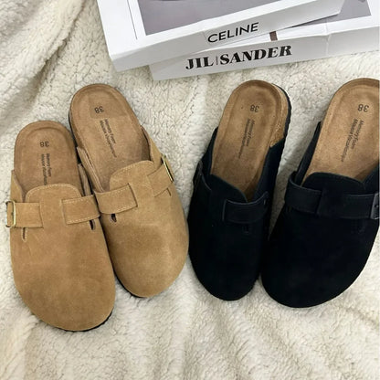 New Boston Clogs Slippers For Women Men Cork Sandals Femme Hombre Suede Mules Slides With Arch Mujer Zuecos Shoes