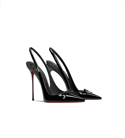 2025 Spring New Women's High Heels Black Patent Leather Pointed Stiletto Fashion Trend Women's Shoes