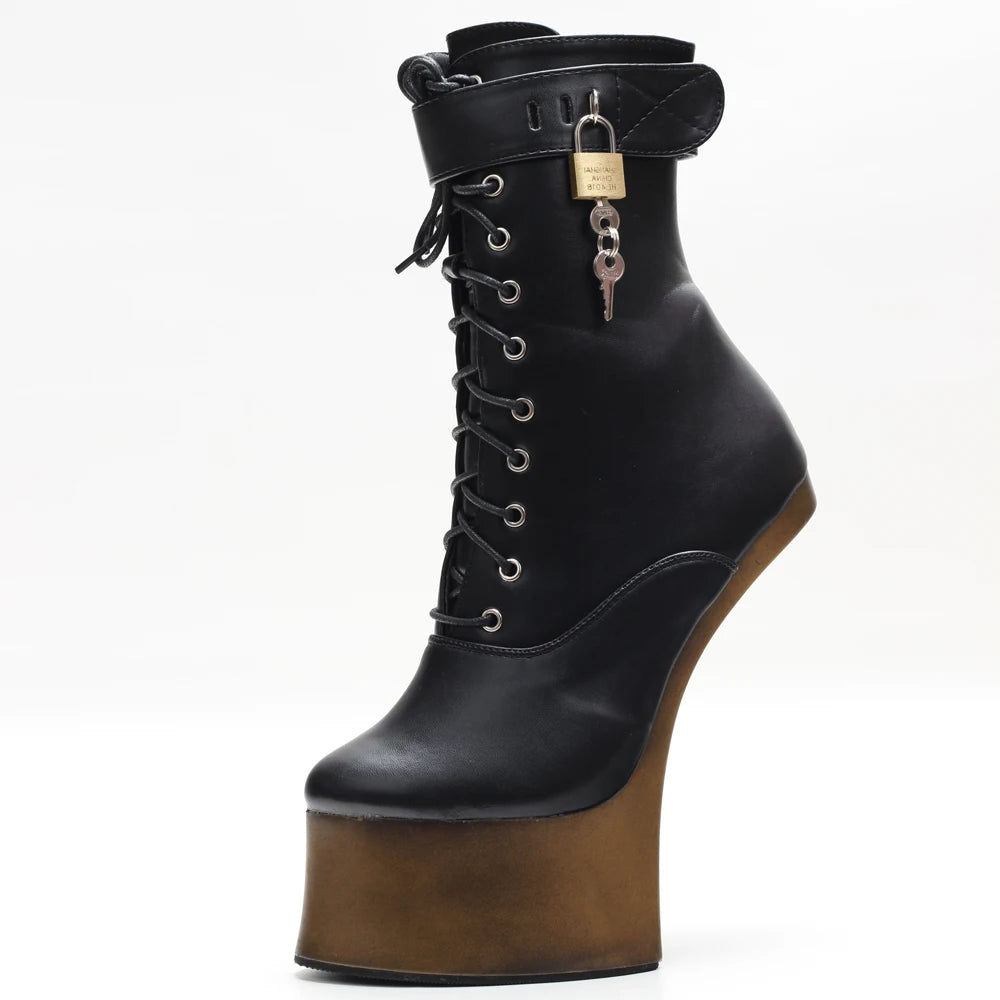 JIALUOWEI 7inch High Heel New Fancy Ponyplay bootfetish Ankle Platform Boots In Stock Fast Shipping Size36-46