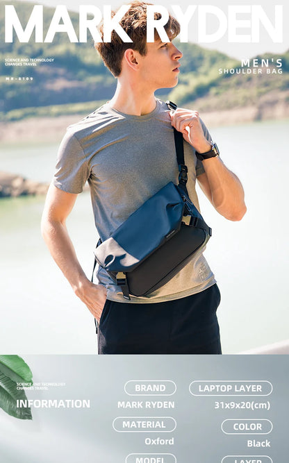 MARK RYDEN Water Repellent Messenger Bag Men Bags Shoulder Crossbody Fit 11 inch Ipad