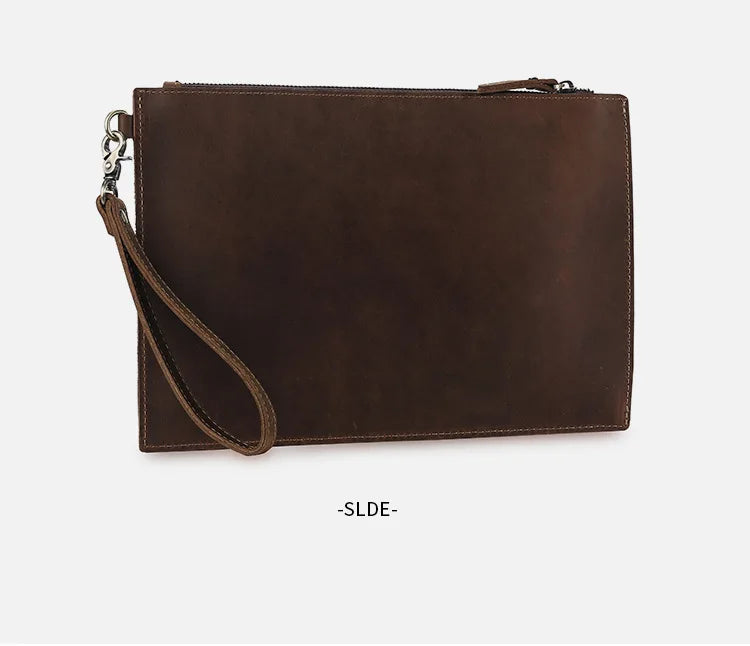 New Real Leather Handbag for Men Day Clutches Luxury Wristlet Coin Card Holders Zipper Clutch Designer Men's Wallets Purse Bolso
