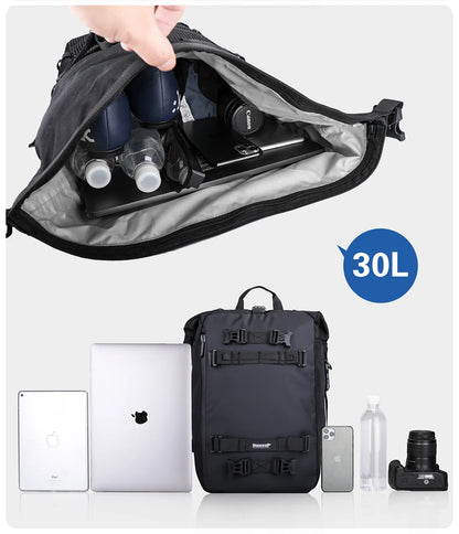 Rhinowalk Motorcycle Back Seat Bag 10/20/30L Waterproof Multifunctional Saddle Side Luggage Bag cycling backpack Universal