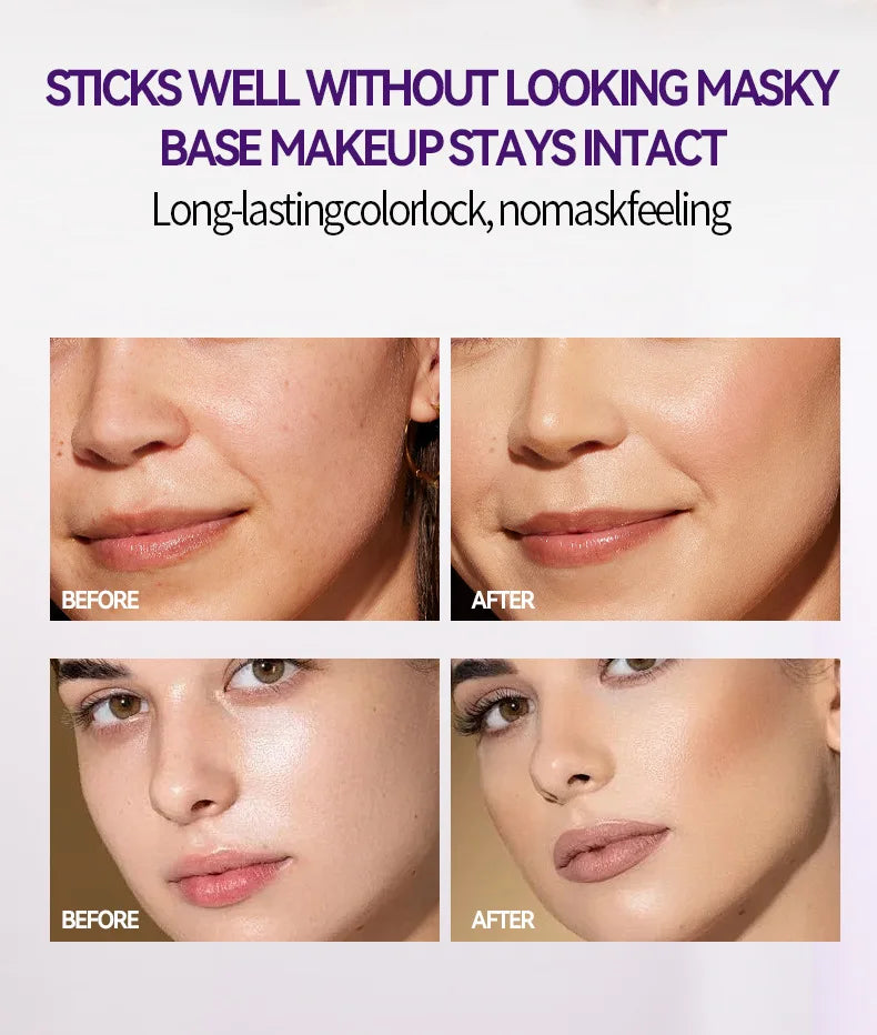 Korean Air Cushion Concealer Foundation, SPF Makeup Base with Soft-Focus Filter, Lightweight Non-Cakey, Long-Lasting Matte Cover