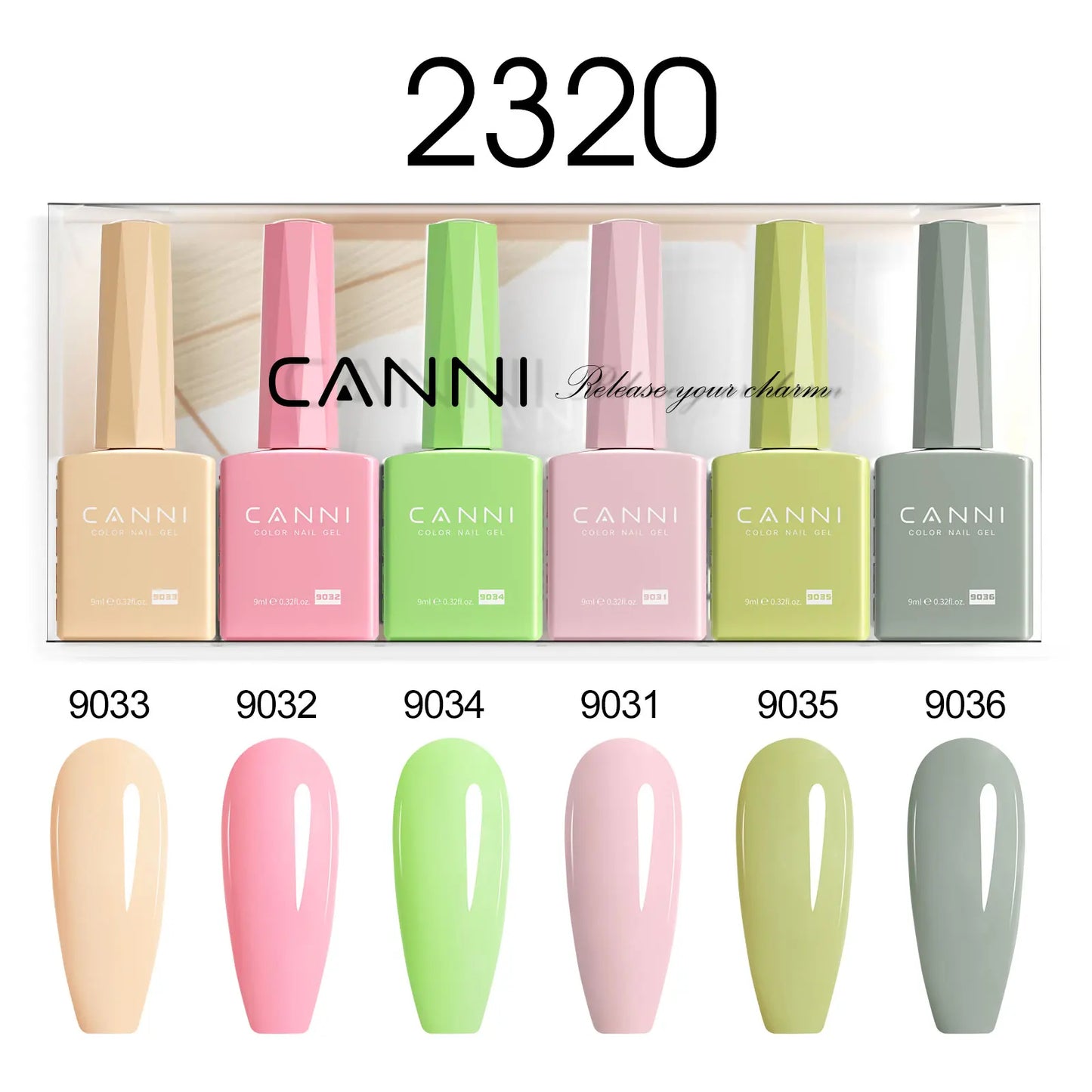 6pcs*9ml HEMA TPO FREE Nail Gel Polish CANNI Semi Permanent Jelly Pink Nude Color Gel Varnish Great Coverage UV LED Lacquer