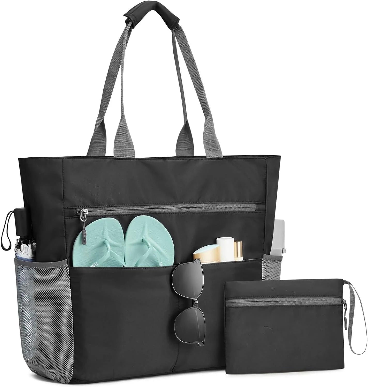 1pcs Beach Tote Bag Waterproof Foldable Large Capacity Lightweight Portable Travel Storage Bag for Outdoor Swimming Vacation