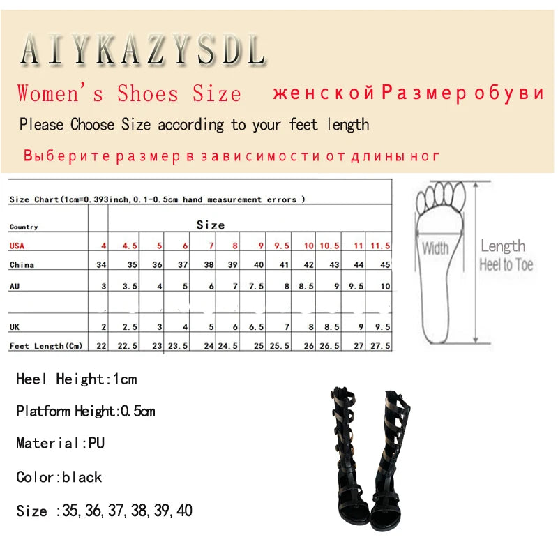Knee High Summer Boots Gladiator Rome Sandals Mid-Calf Boots Booties Open Toe Strappy T-tied Strap Flat Heel Shoes Girl Women