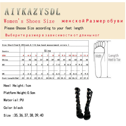 Knee High Summer Boots Gladiator Rome Sandals Mid-Calf Boots Booties Open Toe Strappy T-tied Strap Flat Heel Shoes Girl Women