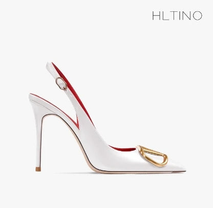 HLTINO Fahion Slingback Black Comfortable Women Summer Shoes Very High Heel Sandals 2025 Trend for Wedding Party Dress