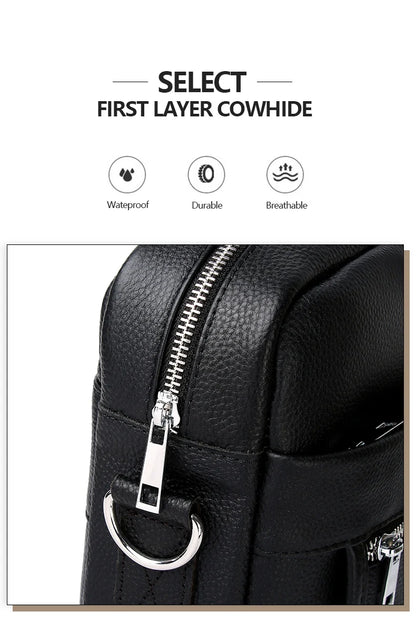 SCHLATUM Genuine Leather Briefcases Hard For Men Luxury Handbags Laptop Briefcase Bags 15.6 Inch Office Bussiness Computer Bag
