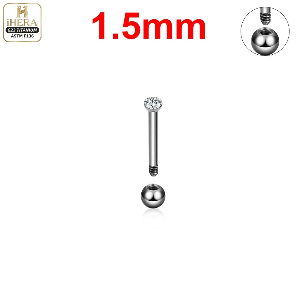 ASTM F136 Titanium Piercing Round Bowl Shaped Screw Labret Earring Set Lip Ring Cartilage Tragus Conch Jewelry Helix Nose Studs