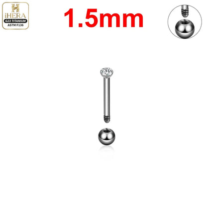 ASTM F136 Titanium Piercing Round Bowl Shaped Screw Labret Earring Set Lip Ring Cartilage Tragus Conch Jewelry Helix Nose Studs