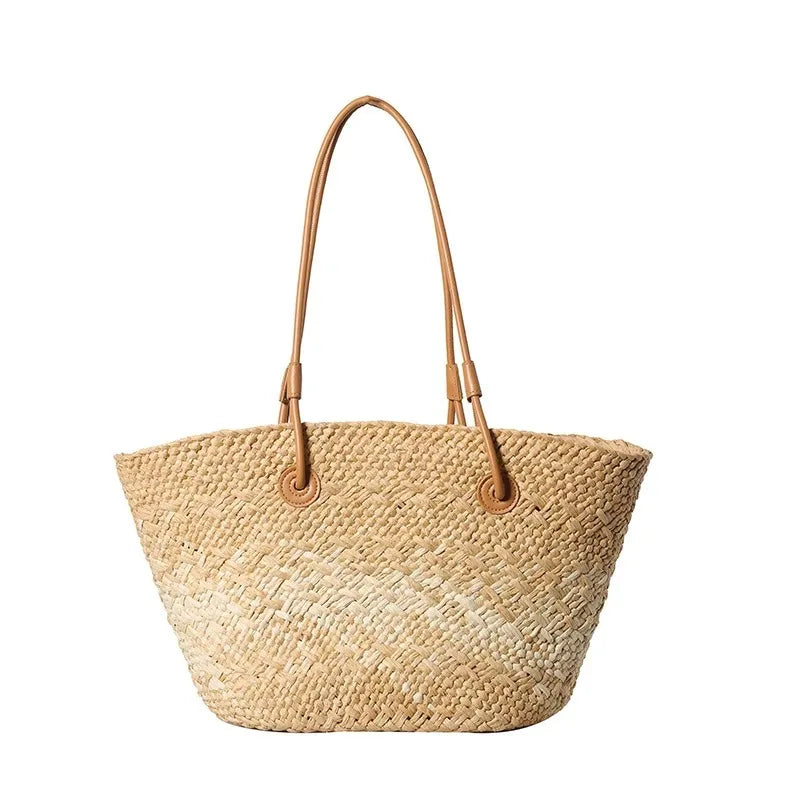 Casual Large Capacity Tote Designer Wicker Woven Women Handbags Summer Beach Bali Straw Bag Lady Travel Big Basket Purse