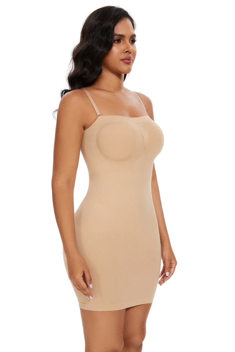 Seam-free Slips For Women Off Shoulder Under Dress Shapewear Dresses Tummy Control Skirt Body Shaping Smoother