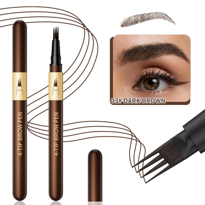 Four-pronged eyebrow pencil, four-end, long-lasting, non-smudged, water-resistant, anti-smudged eyebrow pencil
