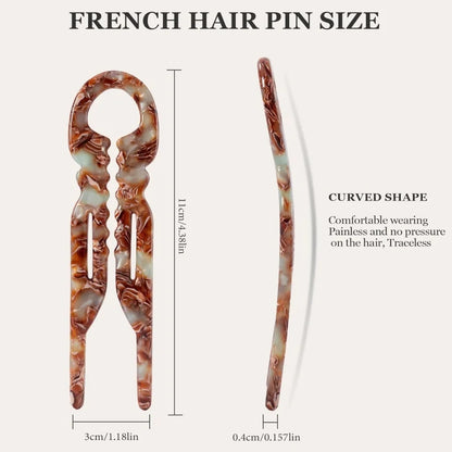 1PC New Model Acrylic Anti-Slip Toothed U-Shaped Hairpin for Updos and Casual Hairstyles - Suitable for Various Hair Volumes