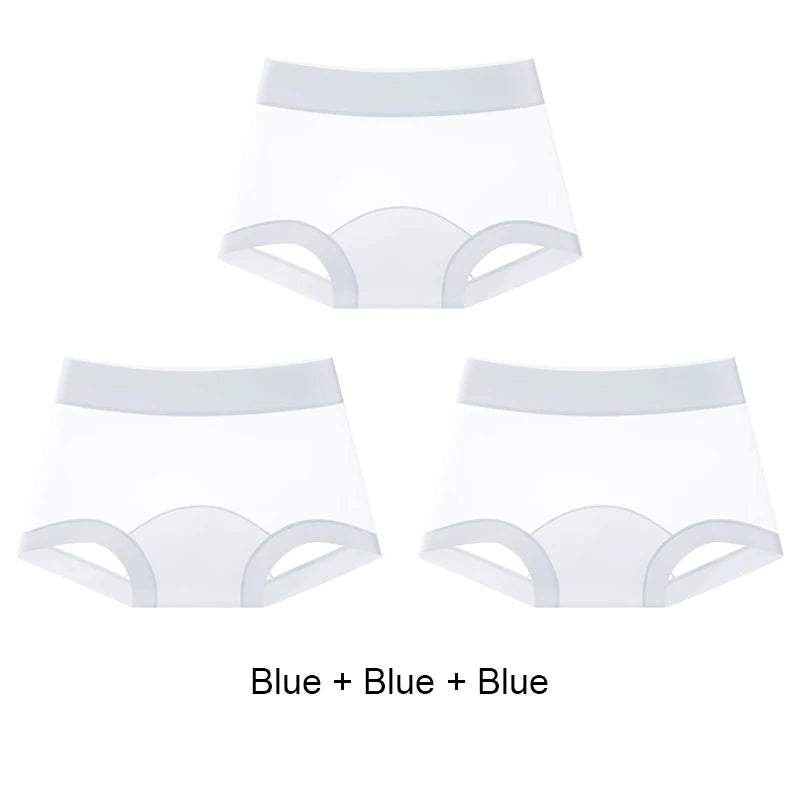 Summer Briefs Panties Women Micro Underwear Lady Ice Silk Woman Boxers Women's Shorts Transparent Linergie Sexy Panties Set Pack