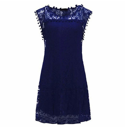 Summer White Women Dress 2024 Casual Sleeveless Beach Short Dress Female Sexy Tassel Mini Lace Dress Vestidos De Tricô Femenino