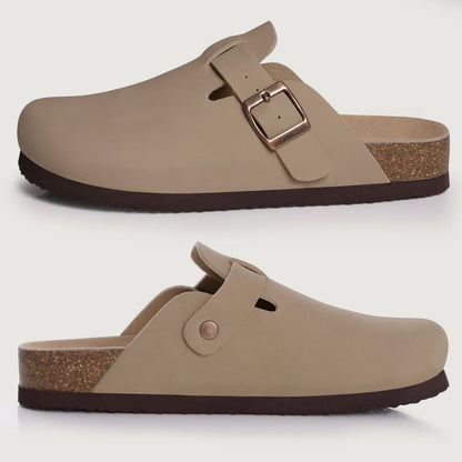 Goosecret Genuine Cow Suede Clogs for Women Men Clogs Soft Cork Footbed Mules Leisure House Shoes with Arch Support Beach Slides