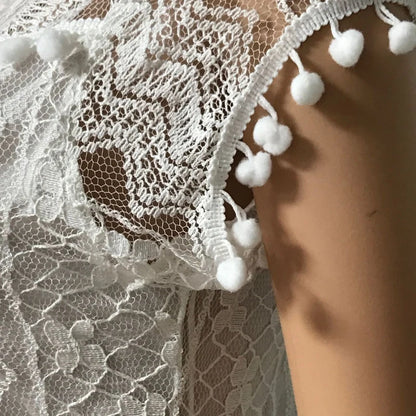 Summer White Women Dress 2024 Casual Sleeveless Beach Short Dress Female Sexy Tassel Mini Lace Dress Vestidos De Tricô Femenino