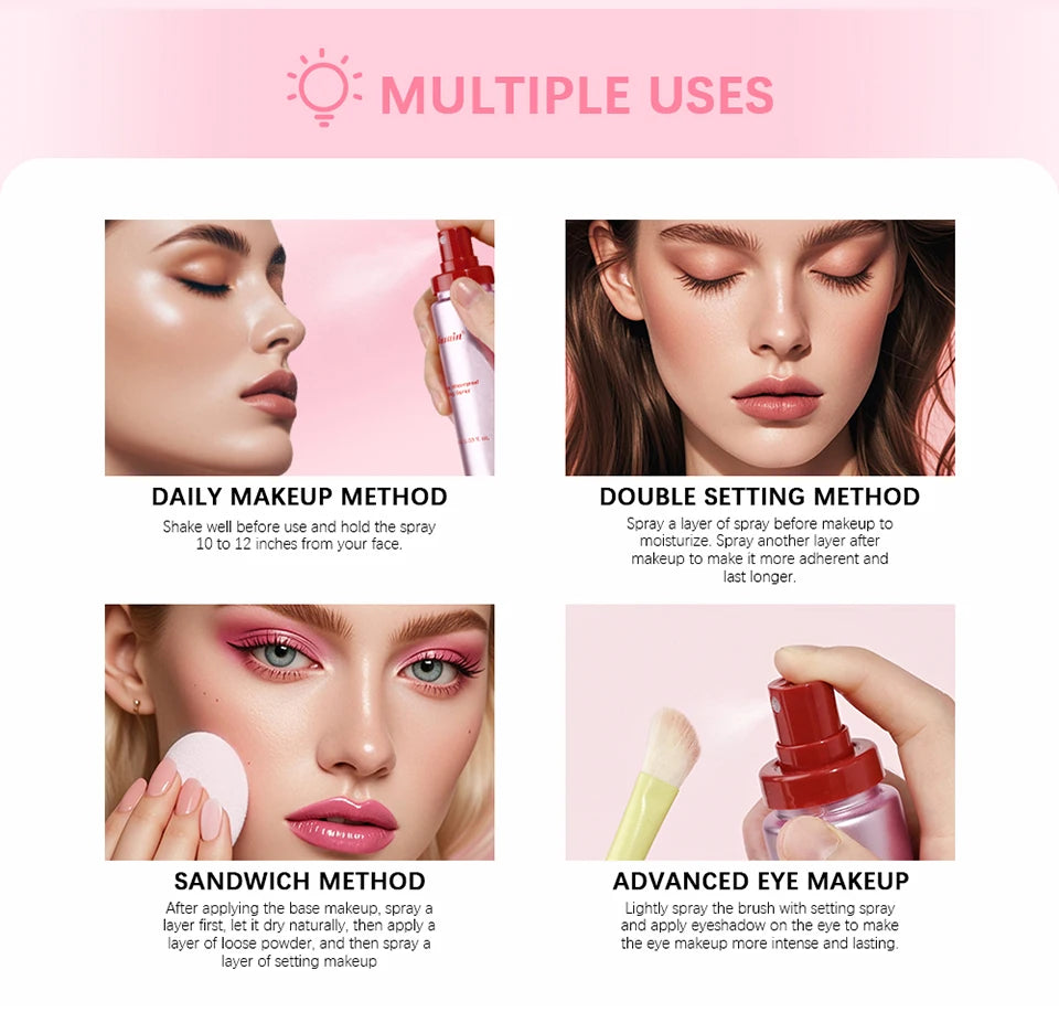 Ultimate Blurring Setting Powder Travel Size Set  Waterproof Setting Spray Blur Magnet Primer BASE BLUR BALM  Oil Control Kit