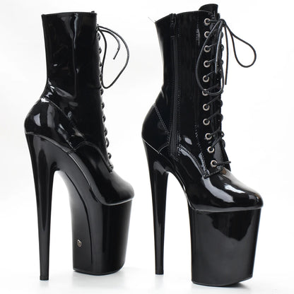 Stripper 8" Platform Lace Up Cтрипы Pole Dance Ankle High Boots In Stock Fast Shipping Size36-43
