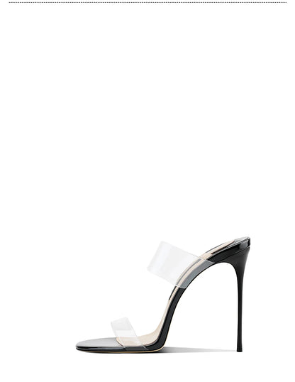 Pink Summer New Fashionable Open toed Sandals High Heels Women's Fine Heels Sharp Pointed Design Sensation Cool Slippers