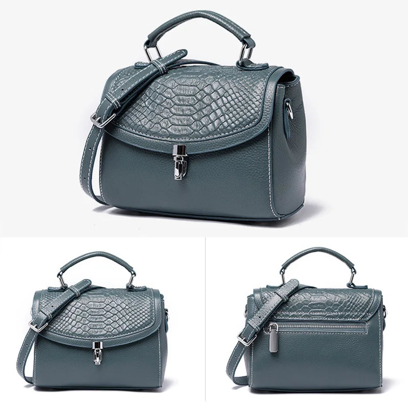 Women's Mini Bag Genuine Leather Lady Handbag Female Crocodile Pattern Crossbody Shoulder Bag Fashion Trend Small Flap Messenger