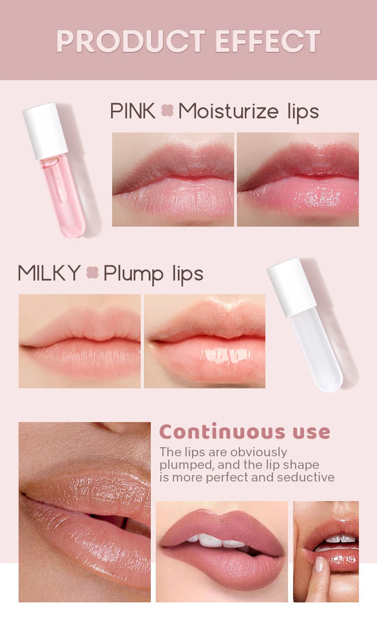 DEROL Day Night Moisturizing Lip Plumping Lipstick Primer Hydrating Watery Glossy Lip Gloss Mirror Jelly Longlasting Lip Stain