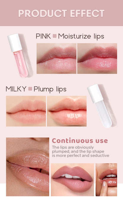 DEROL Day Night Moisturizing Lip Plumping Lipstick Primer Hydrating Watery Glossy Lip Gloss Mirror Jelly Longlasting Lip Stain