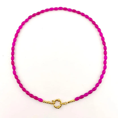 HUIDANG Trend Beads Necklace 2025 Collar Woman Colorful Natural Stone Necklace New In Summer