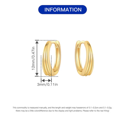 925 Sterling Silver Exquisite Multi-layer Ear Ring Jewelry Versatile Hoop Earrings For Women Jewelry Fine Birthday Party Gift
