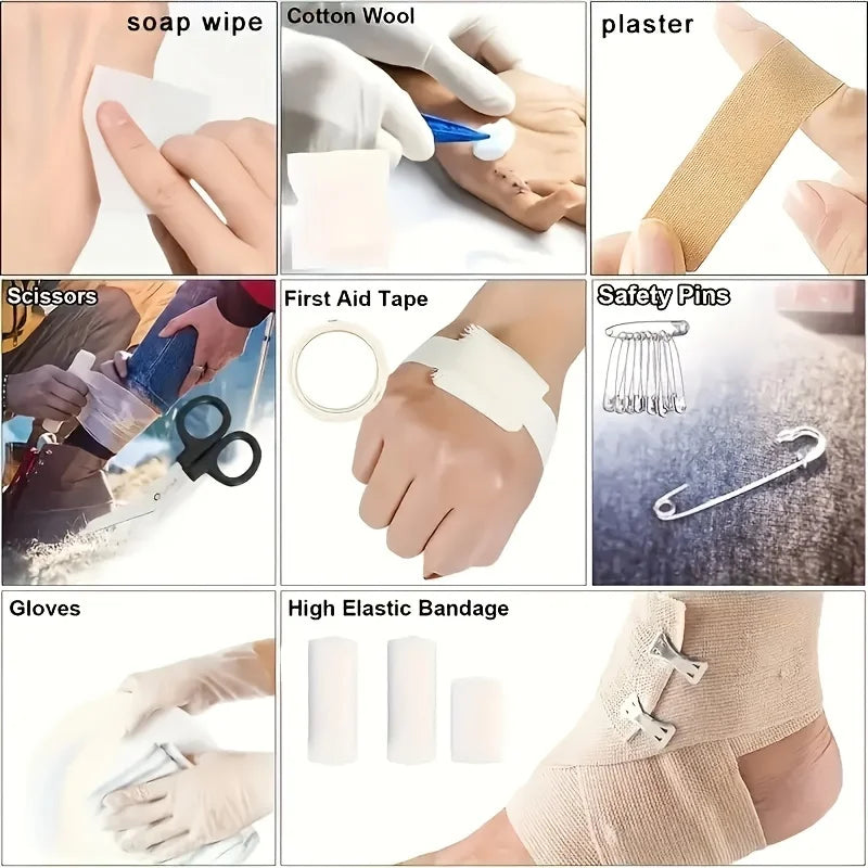 205pcs Universal First Aid Kit for Home, Travel, Outdoor & Emergency. Compact & Complete. Fast Delivery!
