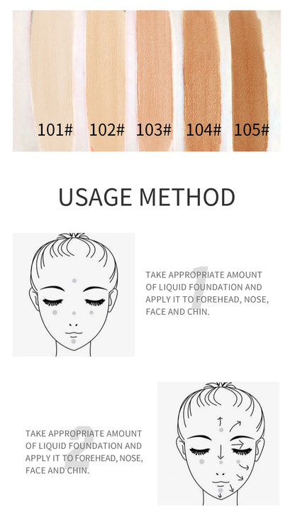 Liquid Foundation Concealer Face Naturally Flawless Matte Oil-Control Waterproof Long Lasting Foundation 30ml 5 Colors Optional