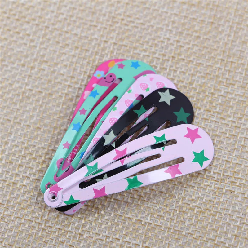 20/40Pcs Alloy Hair Accessories Children Hairpin Cartoon Animal Flower Print Dripping Hair Clips Girls Headdress Head Decoration