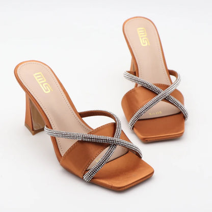 Black Red High Heel Slippers Women Open Toe Slingback Sandals Female Pumps Square Toe Summer Simple Designer Heeled Sandals