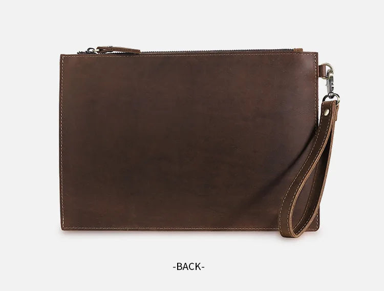 New Real Leather Handbag for Men Day Clutches Luxury Wristlet Coin Card Holders Zipper Clutch Designer Men's Wallets Purse Bolso