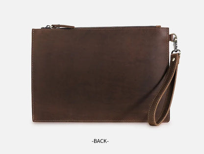 New Real Leather Handbag for Men Day Clutches Luxury Wristlet Coin Card Holders Zipper Clutch Designer Men's Wallets Purse Bolso
